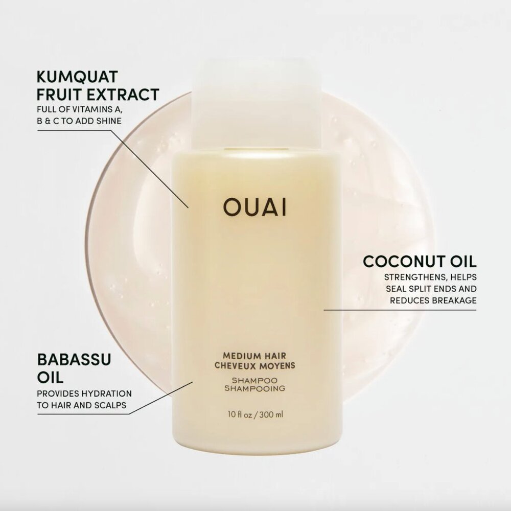OUAI Medium Hair Shampoo, Nourishes & Strengthens Hair